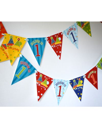 Party Hats Personalized Mini Banner Set