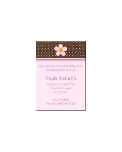 Chocolate Dots Girl Birth Announcement
