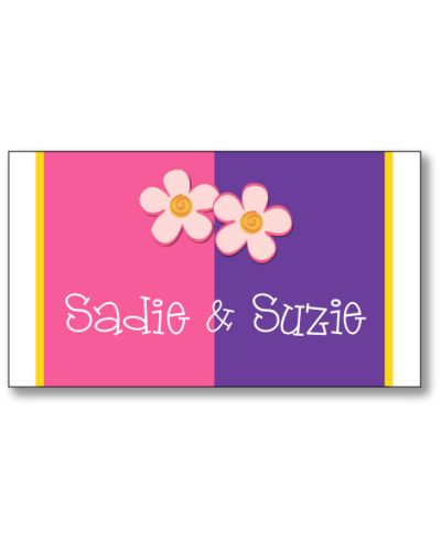 Color Block Twin Girls Enclosure Card