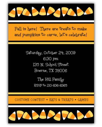 Candy Corn Twins Halloween Party Invitation