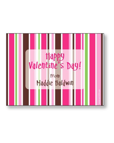 Bright Stripes Personalized Valentine