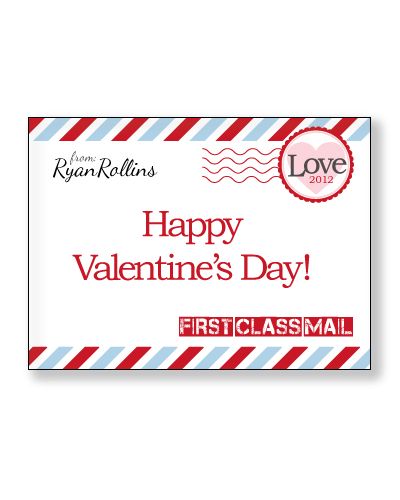 First Class Mail Personalized Valentine