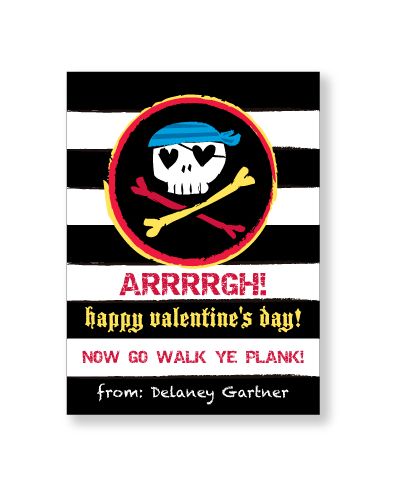 Pirate Skull Cute Personalized Valentine