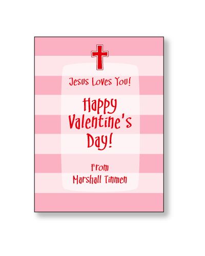 Stripes with Cross Personalized Valentine