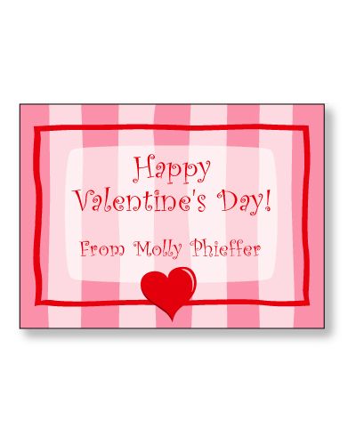 Stripes with heart Personalized Valentine