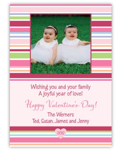 Bright Stripes Valentine's Day Photo Card
