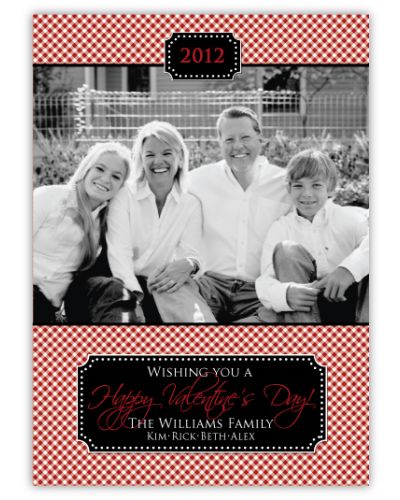 Gingham Classic Valentine's Day Photo Card