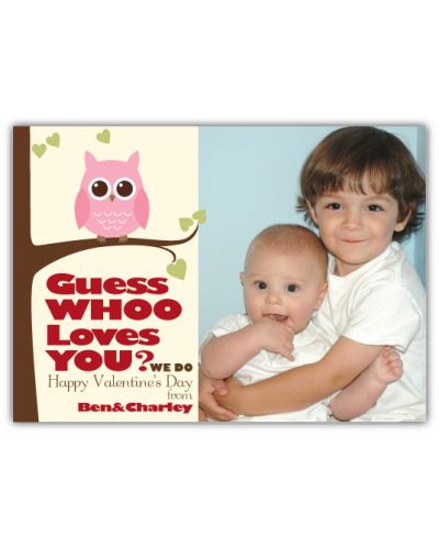 Guess WHOO Owl Valentine’s Day Photo Card
