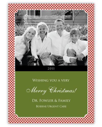 Gingham Classic Corporate Holiday Photo Card