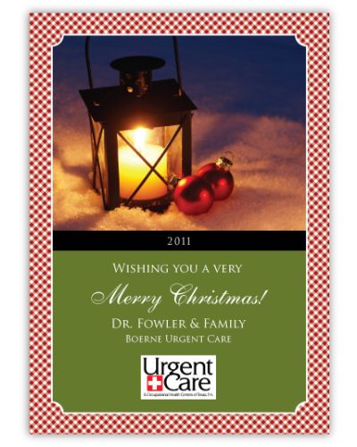 Gingham Stock Photo Corporate Holiday Photo Card