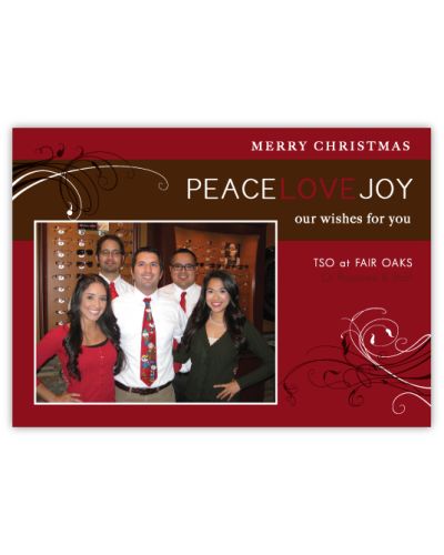 Peace Love Joy Corporate Holiday Photo Card