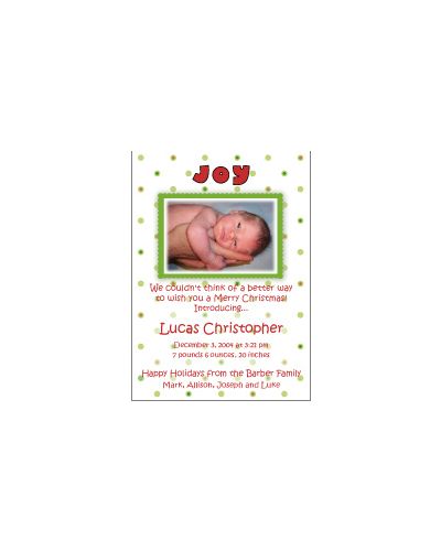 Joyful Dots Christmas Birth Announcement