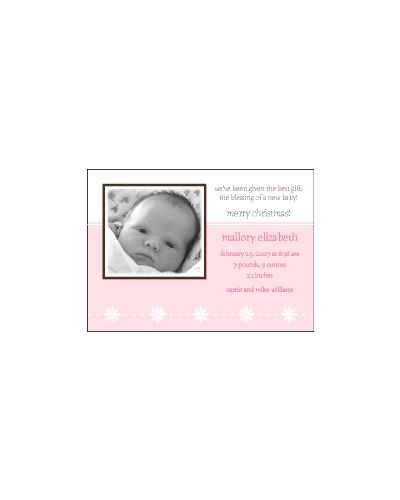 Serendipity Girl Holiday Photo Birth Announcement