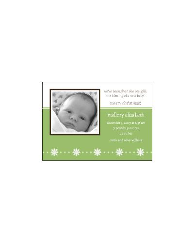 Serendipity Neutral Holiday Photo Birth Announcement