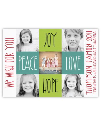 Canvas Squares Multi Photo Holiday Card