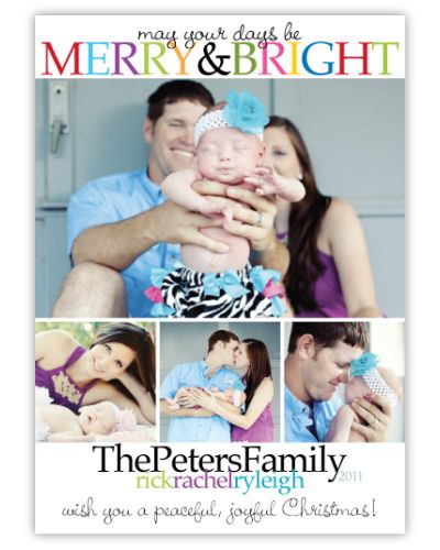 Merry & Bright Collage Photo Holiday Card