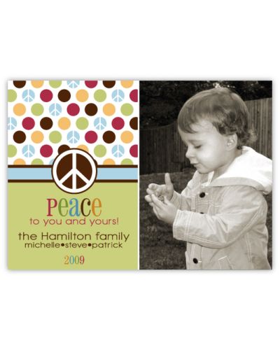 Metro Dots Peace Photo Christmas Card