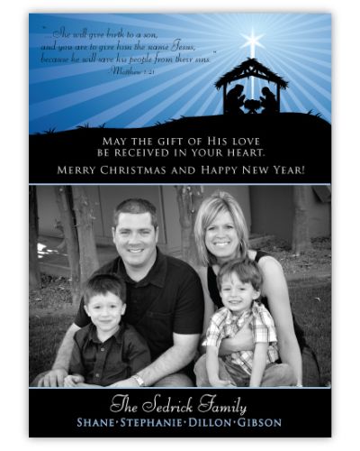 Midnight Nativity Photo Christmas Card