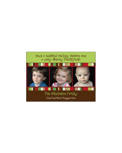 Photo Row in Brights Christmas Card