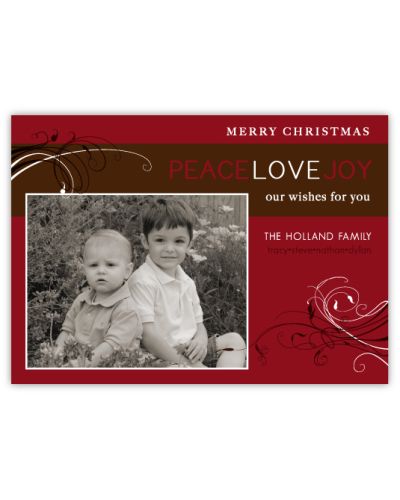 Peace Love Joy Cherries & Chocolate Christmas Card