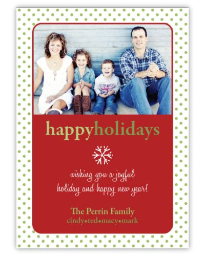 Polka Dot Edges Photo Christmas Card