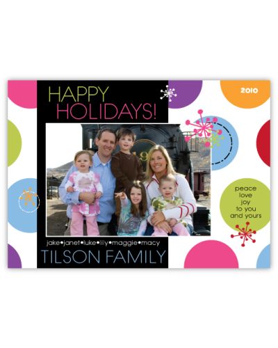 Sassy Spots Neon Fun Photo Holiday Card