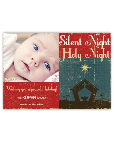 Silent Night Vintage Photo Christmas Card
