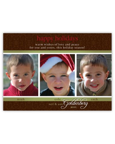 Triplet Split Multi Photo Holiday Card