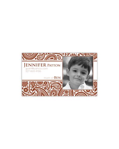Passion Paisley Brick Red Calling Card