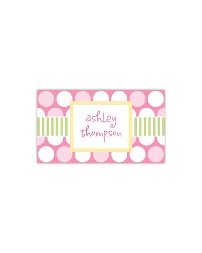 Polka Dot Fun Pink Calling Card