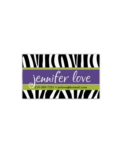 Zebra Print with Purple Calling Card