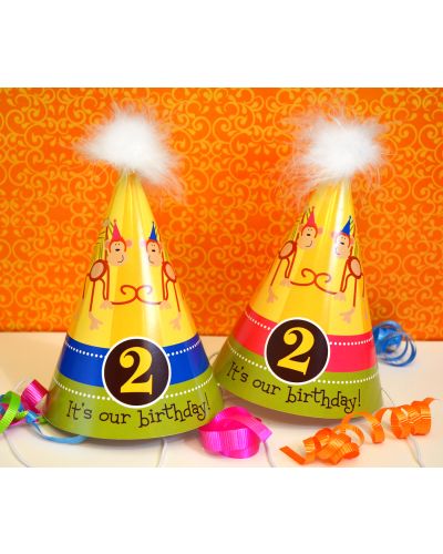 MADE-TO-MATCH Custom Birthday Party Hats for Twins