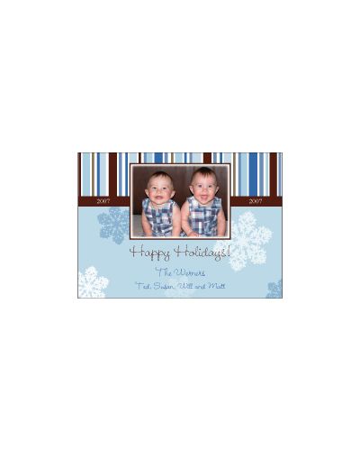 Blue Whimsy Photo Holiday Card