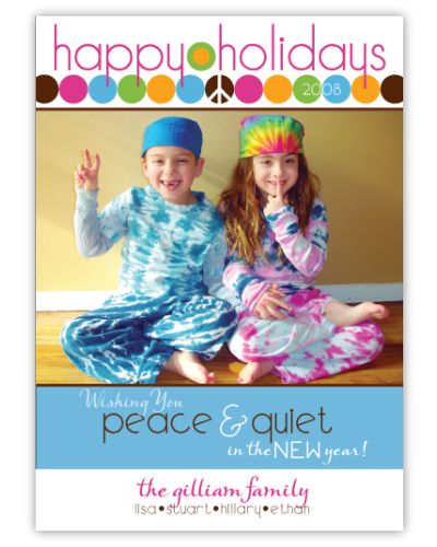 Peace Tie Dye Dots Photo Holiday Card