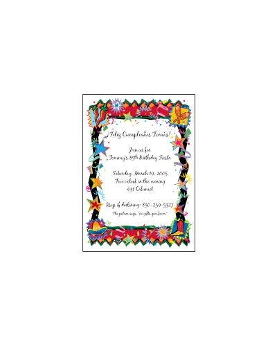 Fiesta Themed Party Invitation, 16 count
