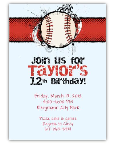 Softball Party Invitation