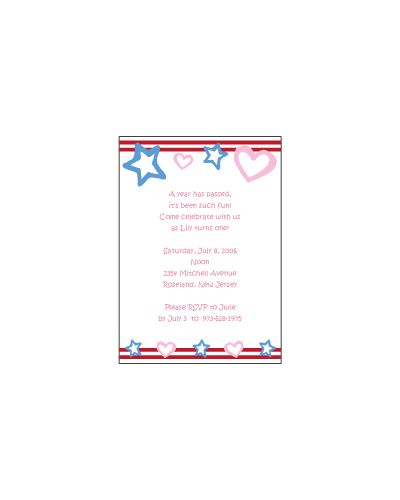 Stars Stripes & Hearts Party Invitation
