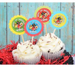 Angry Birds Birthday Personalized Cupcake Toppers / Picks