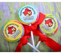 Angry Birds Personalized Lollipop Favors