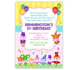 BabyFirstTV Notekins Birthday Party Invitation For Girls