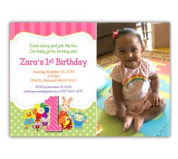 BabyFirstTV TV Favorites Birthday Party Photo Invitation For Girls, 16 count