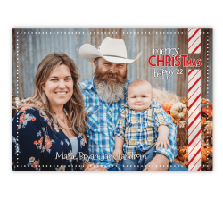 Candy Cane Full Photo Christmas Card