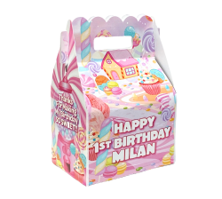 Candy Land Sweets and Treats Birthday Party Favor Gable Box, Cupcake Party, Candy Shoppe Party, Sweet Shop, Ice Cream, Macarons, Personalized Sweets Candy Party Favor box
