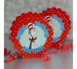Cat in the Hat Birthday Party, Personalized Mini Table Decorations