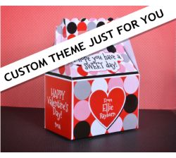 Choose your custom character, colors, theme Valentine's Day Treat Box