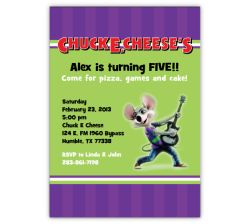 Chuck E Cheese Personalized Invitation, 16 count