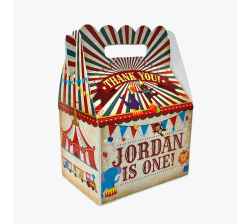 Circus Carnival Vintage Birthday Party Favor Gable Box