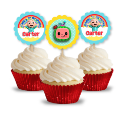 Cocomelon Birthday Party Cupcake Picks-Toppers