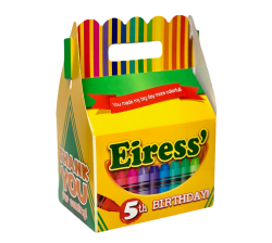Coloring Crayons Art Party Birthday Party Favor Gable Box