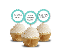 Custom Theme Request Personalized Cupcake Toppers / Picks | Made To Match Your Party
